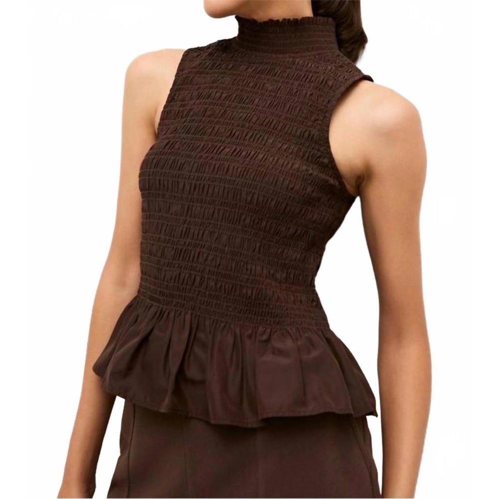 MARIE OLIVER odie top in walnut-L  NEW